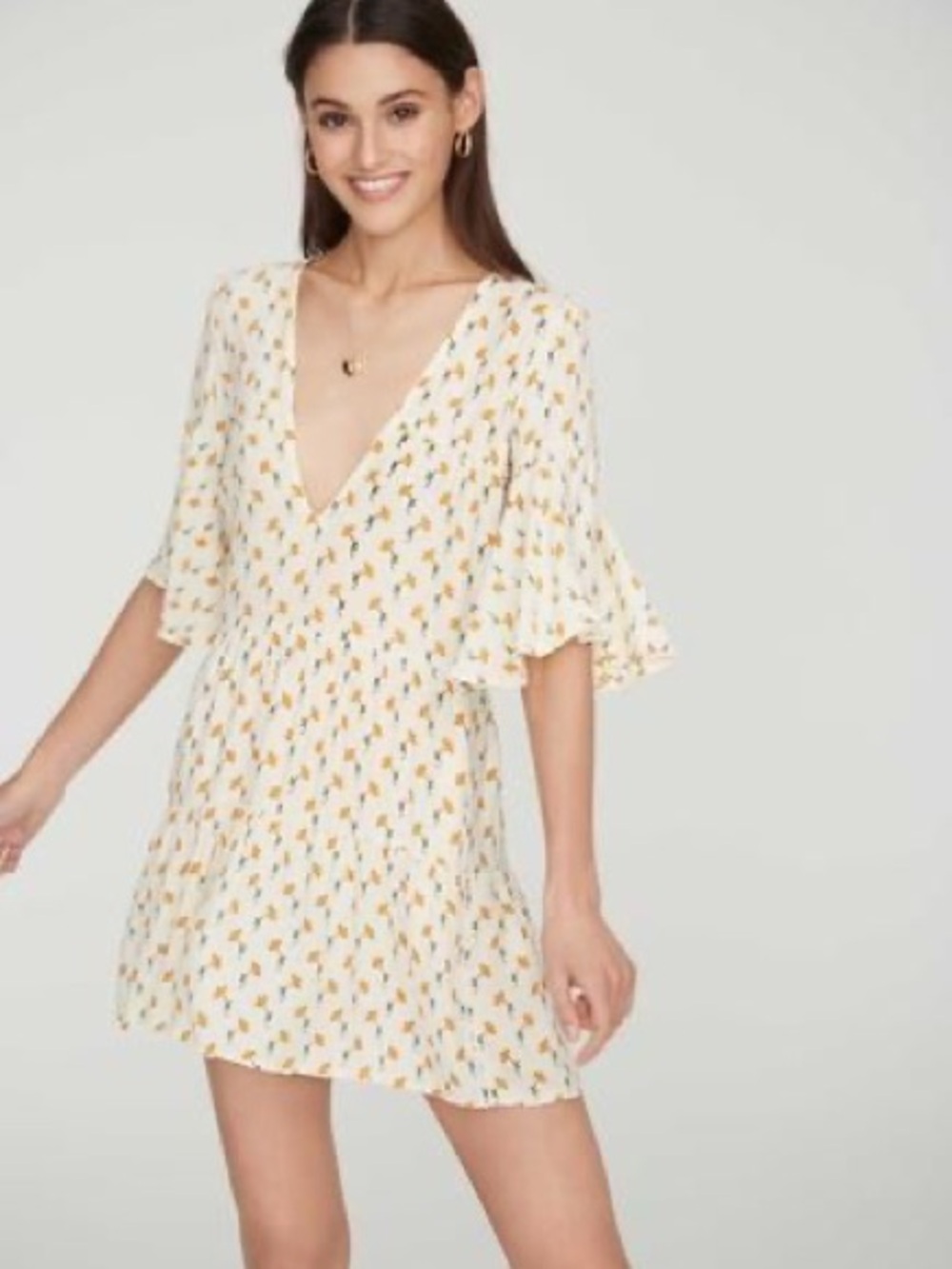 Faithfull The Brand Sz 8 Fresa Floral Flowy Beachy Mini Dress